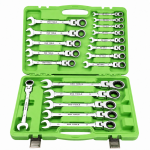 22PC METRIC FLEX GEAR RATCHET COMBINATION WRENCH SET DS1060 - Image 1