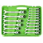 22PC METRIC FLEX GEAR RATCHET COMBINATION WRENCH SET DS1060 - Image 4