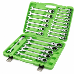 22PC METRIC FLEX GEAR RATCHET COMBINATION WRENCH SET DS1060 - Image 2
