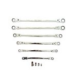 10PC EXTRA LONG DOUBLE FLEXI HEAD RING RATCHET WRENCH DS1817 - Image 3