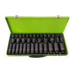 35PC 1/2" DR 6 PT IMPACT SOCKET SET IN METAL CASE DS2008 - Image 1