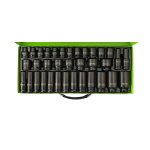 35PC 1/2" DR 6 PT IMPACT SOCKET SET IN METAL CASE DS2008 - Image 2