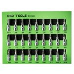 27PC 1/4" DR 38MM MIXED BIT SOCKETS STAR, HEX, SPLINE, SL, PH, PZ DS1553 - Image 1