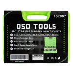 16PC 1/2" DR 12PT EUROPEAN IMPACT SOCKETS DS2007 - Image 5