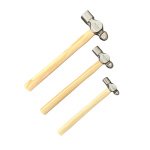 3PC SET BALL PEIN HAMMERS - OAK WOOD HANDLE DS1852 - Image 1