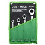 4PC DOUBLE E STAR GEAR RATCHET WRENCH SET DS1803 - Image 1