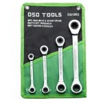 4PC DOUBLE E STAR GEAR RATCHET WRENCH SET DS1803 - Image 2