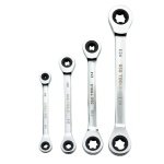 4PC DOUBLE E STAR GEAR RATCHET WRENCH SET DS1803 - Image 3
