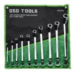 10PC DOUBLE OFFSET RING SPANNER SET 6-27MM 75DEG   DS1815 - Image 1