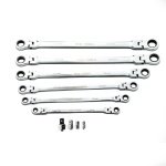 10PC EXTRA LONG DOUBLE FLEXI HEAD RING RATCHET WRENCH DS1817 - Image 2