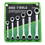 6 PC METRIC DOUBLE RING GEAR RATCHET WRENCH SET DS1818 - Image 2