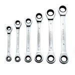 6 PC METRIC DOUBLE RING GEAR RATCHET WRENCH SET DS1818 - Image 3