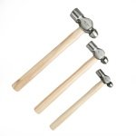 3PC SET BALL PEIN HAMMERS - OAK WOOD HANDLE DS1852 - Image 1