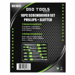 10PC SCREWDRIVER SET POZI + SLOTTED DS1047 - Image 3