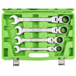 13PC METRIC FLEX GEAR RATCHET COMBINATION WRENCH SET DS1058 - Image 4