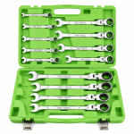 13PC METRIC FLEX GEAR RATCHET COMBINATION WRENCH SET DS1058 - Image 1
