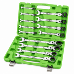 13PC METRIC FLEX GEAR RATCHET COMBINATION WRENCH SET DS1058 - Image 2