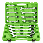 13PC METRIC GEAR RATCHET COMBINATION WRENCH SET DS1057 - Image 1
