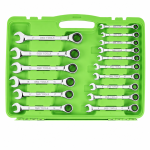 22PC METRIC GEAR RATCHET COMBINATION WRENCH SET DS1059 - Image 3